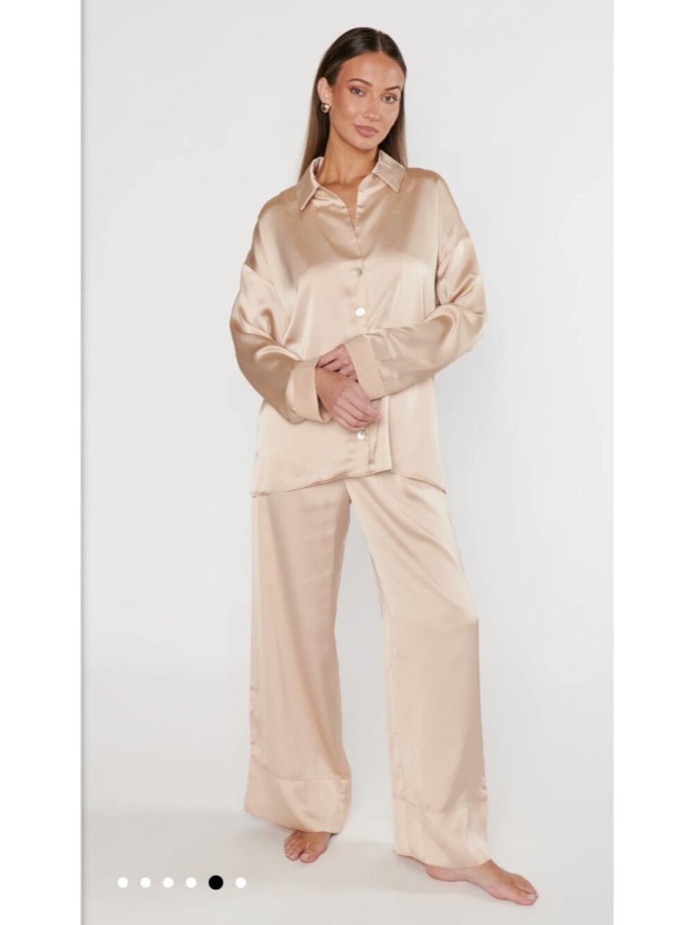 Show Me Your Mumu Always and Forever Womens Small Champagne Luxe Satin NEW